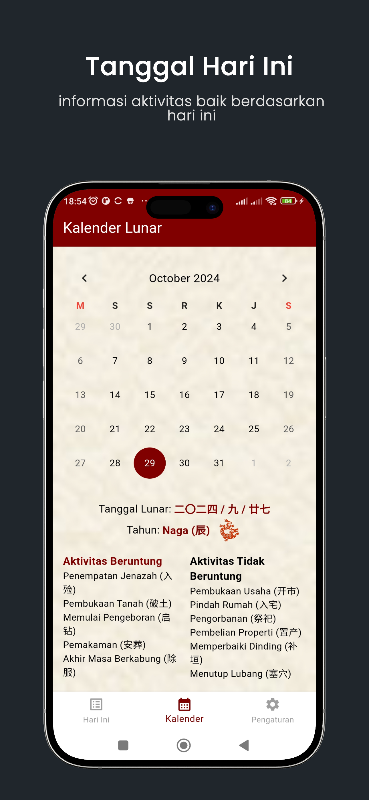 Kalender Lunar App Screenshot 2